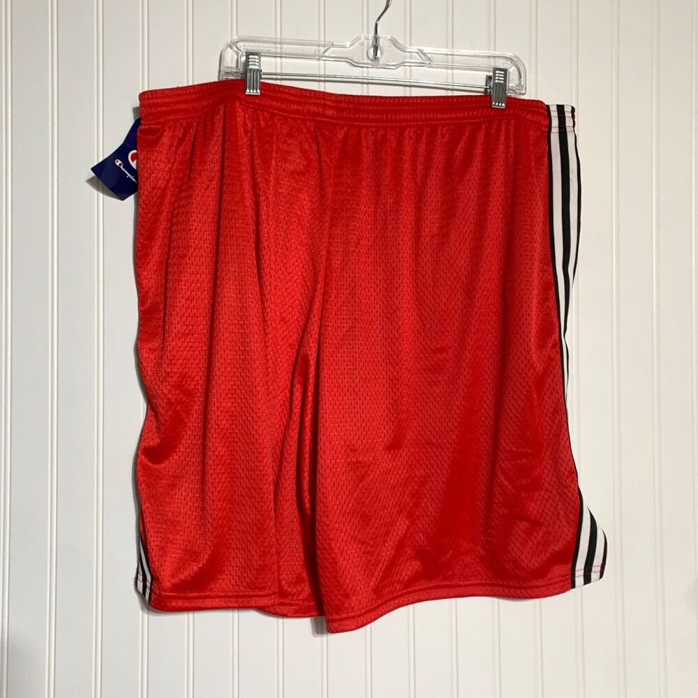 Champion New Men's Red Shorts Size 3XB Big & Tall With Pockets Gym Athletic Mesh - Picture 3 of 7